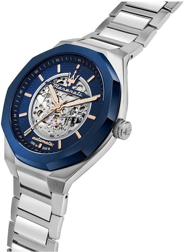 Maserati Stile Automatic Skeleton Silver Dial Silver Steel Strap Watch For Men - R8823142004 Buy Now By Maserati