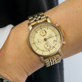 Fossil Boyfriend Chronograph Gold Dial Gold Steel Strap Watch for Women - ES2197 Buy Now By Fossil
