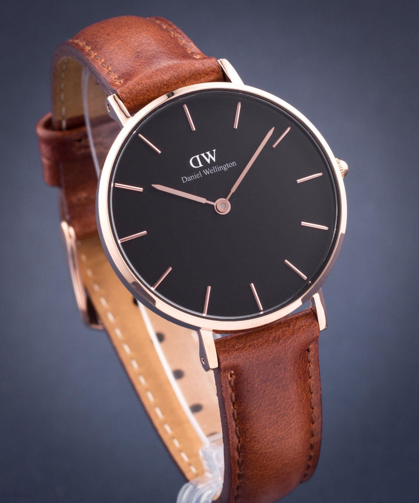 Daniel Wellington Petite St Mawes Black Dial Brown Leather Strap Watch For Women - DW00100169 Buy Now By Daniel Wellington