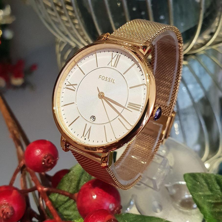 Fossil Jacqueline Mother of Pearl White Dial Gold Mesh Strap Watch for Women - ES4352 Buy Now By Fossil