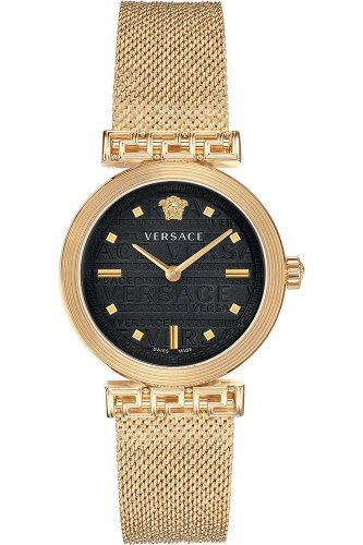 Versace Meander Black Dial Gold Mesh Bracelet Watch for Women - VELW00720 Buy Now By Versace