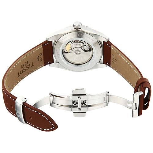 Tissot Gentleman Powermatic 80 Silicium Silver Dial Brown Leather Strap Watch For Men - T127.407.16.031.00 Buy Now By Tissot