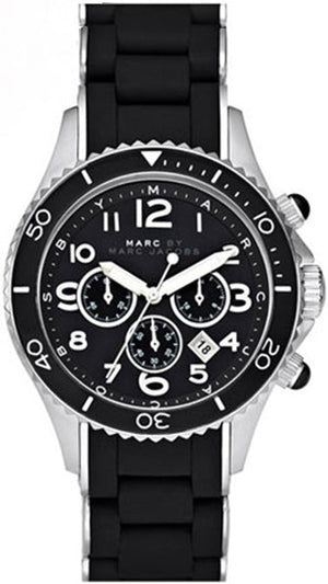 Marc Jacobs Rock Chronograph Black Dial Black Silicone Strap Watch for Women - MBM2551 Buy Now By Marc Jacobs