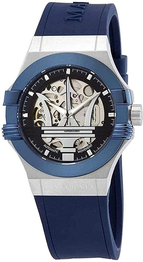 Maserati Potenza Automatic Skeleton Dial Blue Rubber Strap Watch For Men - R8821108035 Buy Now By Maserati
