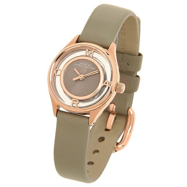 Marc Jacobs Tether Grey Dial Grey Leather Strap Watch for Women - MBM1375 Buy Now By Marc Jacobs