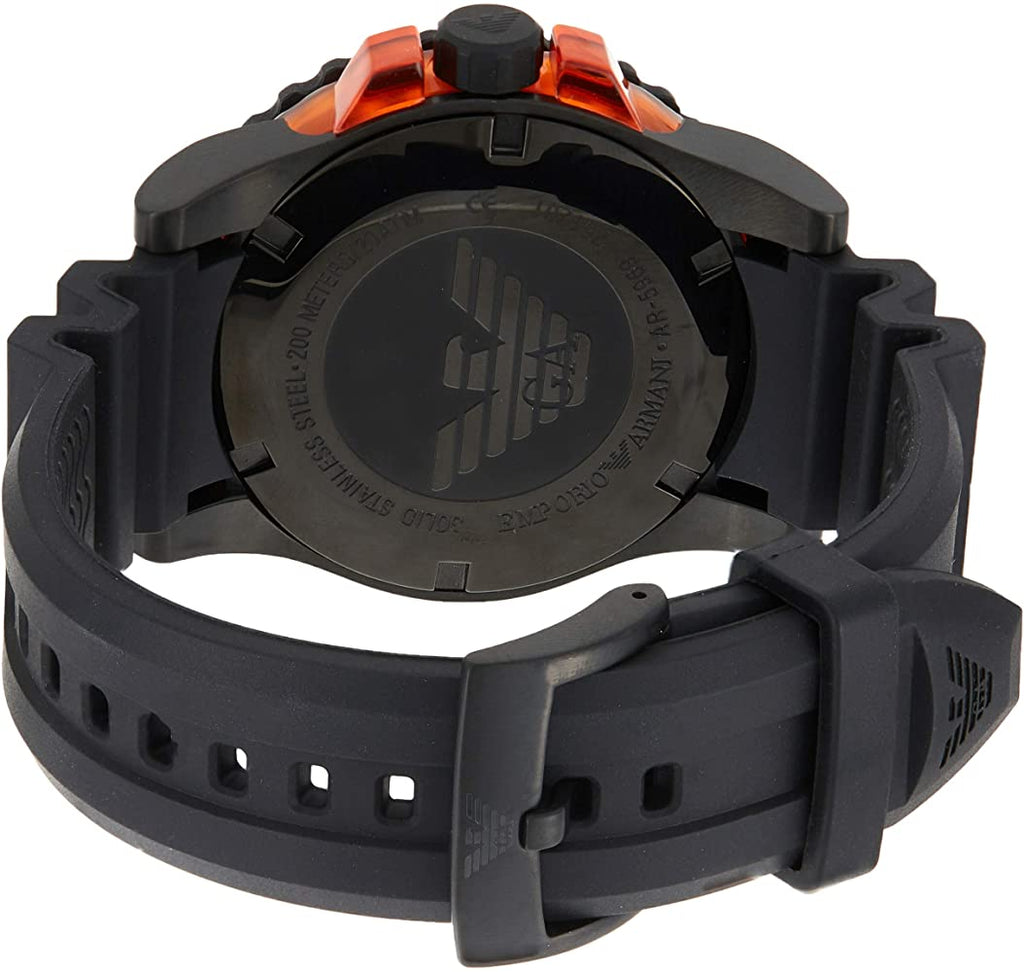 Emporio Armani Sportivo Quartz Black Dial Black Silicone Strap Watch For Men - AR5969 Buy Now By Emporio Armani