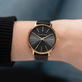 Michael Kors Pyper Black Dial Black Leather Strap Watch For Women - MK2747 Buy Now By Michael Kors