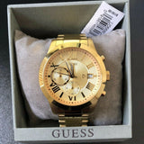 Guess Atlas Chronograph Gold Dial Gold Steel Strap Watch For Men - W0668G4 Buy Now By Guess