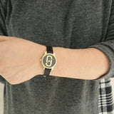 Marc Jacobs Corie Black Dial Black Leather Strap Watch for Women - MJ1580 Buy Now By Marc Jacobs