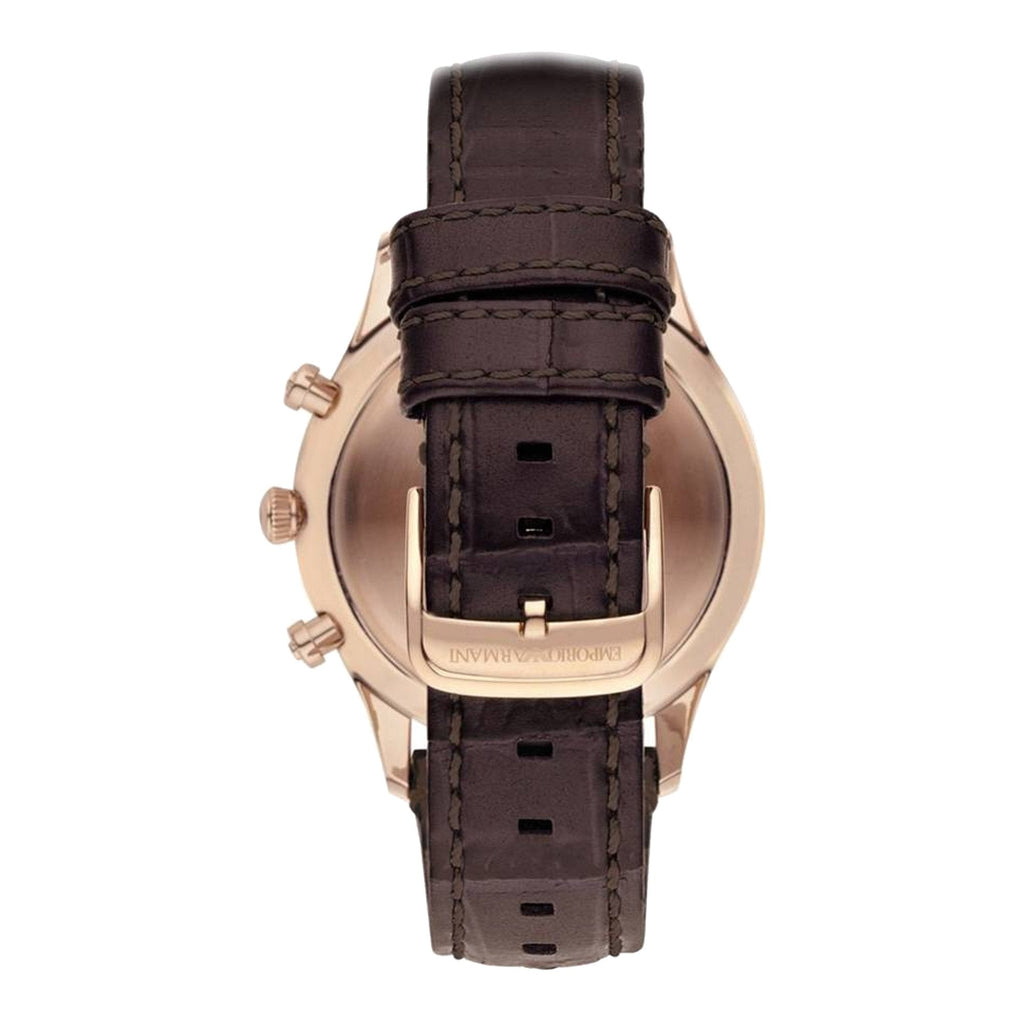 Emporio Armani Meccanico White Skeleton Dial Brown Leather Strap Watch For Men - AR60005 Buy Now By Emporio Armani