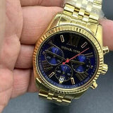 Michael Kors Lexington Chronograph Blue Dial Gold Steel Strap Watch For Women - MK6206 Buy Now By Michael Kors