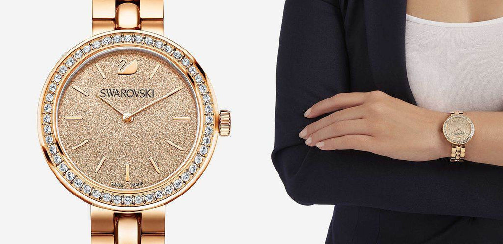 Swarovski Daytime Analog Gold Dial Gold Steel Strap Watch for Women - 5182231 Buy Now By Swarovski