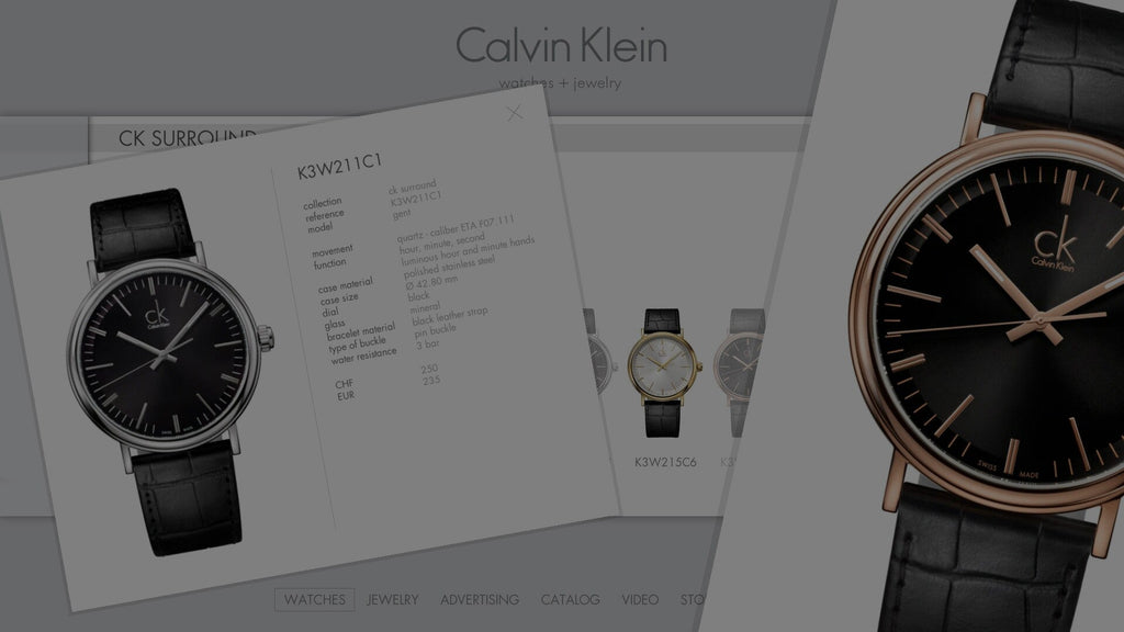 Calvin Klein Surround Black Dial Black Leather Strap Watch for Men - K3W211C1 Buy Now By Calvin Klein