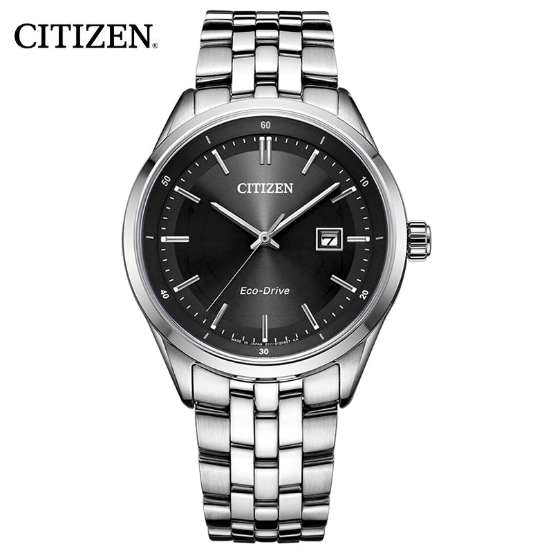 Citizen Eco Drive Black Dial Silver Steel Strap Watch For Men - BM7250-56E Buy Now By Citizen