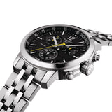 Tissot PRC 200 Chronograph Black Dial Silver Steel Strap Watch For Men - T114.417.11.057.00 Buy Now By Tissot