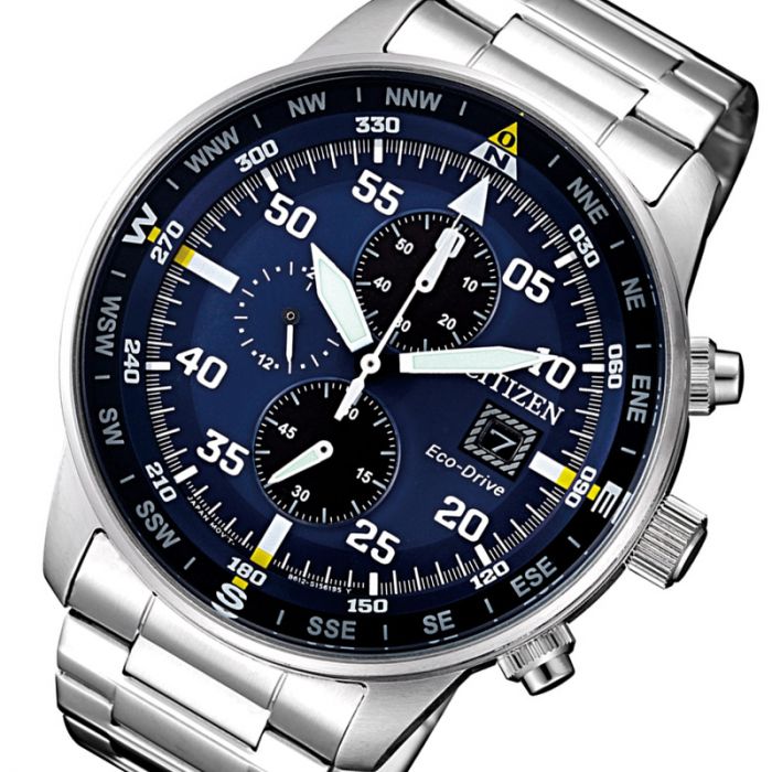 Citizen Eco Drive Chronograph Blue Dial Silver Stainless Steel Watch For Men - CA0690-88L Buy Now By Citizen