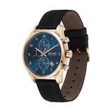 Hugo Boss Skymaster Chronograph Blue Dial Black Leather Strap Watch for Men - 1513783 Buy Now By Hugo Boss