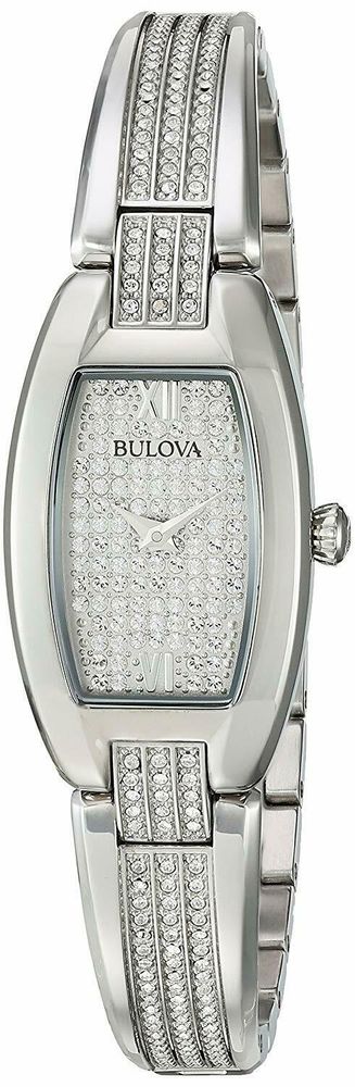 Bulova Crystal Collection Silver Dial Silver Steel Strap Watch for Women - 96L235 Buy Now By Bulova