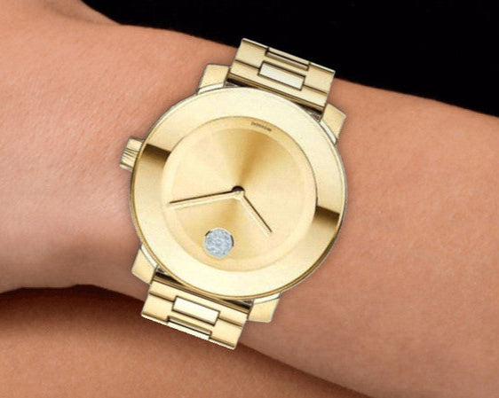 Movado Bold Gold Dial Yellow Gold Steel Strap Watch for Women - 3600104 Buy Now By Movado