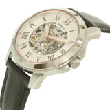 Fossil Grant Automatic Skeleton White Dial Black Leather Strap Watch for Men - ME3101 Buy Now By Fossil