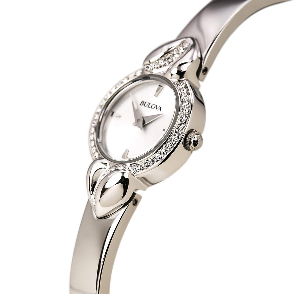 Bulova Crystal Pendant Silver Dial Silver Steel Strap Watch for Women - 96X111 Buy Now By Bulova