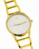 Calvin Klein Stately Silver Dial Gold Steel Strap Watch for Women - K3G23526 Buy Now By Calvin Klein