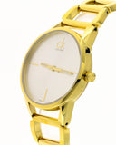 Calvin Klein Stately Silver Dial Gold Steel Strap Watch for Women - K3G23526 Buy Now By Calvin Klein