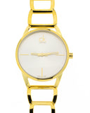 Calvin Klein Stately Silver Dial Gold Steel Strap Watch for Women - K3G23526 Buy Now By Calvin Klein
