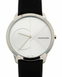 Calvin Klein Minimal Silver Dial Black Leather Strap Watch for Men - K3M211CY Buy Now By Calvin Klein