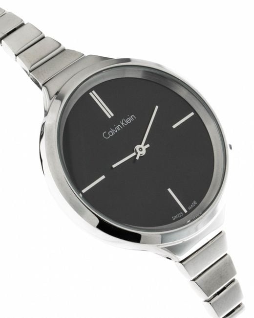 Calvin Klein Lively Black Dial Silver Steel Strap Watch for Women - K4U23121 Buy Now By Calvin Klein