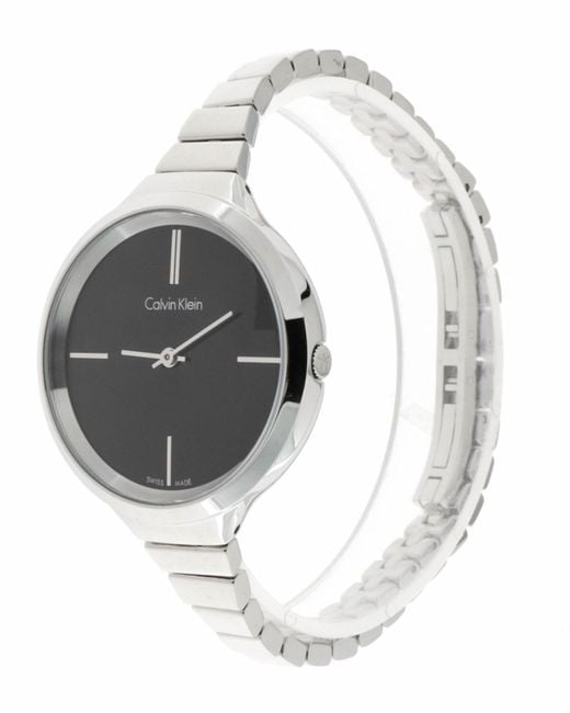 Calvin Klein Lively Black Dial Silver Steel Strap Watch for Women - K4U23121 Buy Now By Calvin Klein