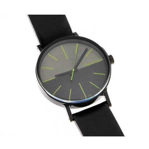 Calvin Klein Boost Black Dial Black Leather Strap Watch for Men - K7Y214CL Buy Now By Calvin Klein