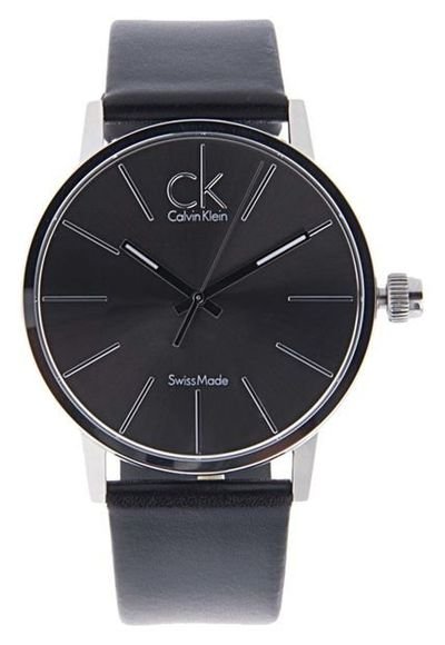 Calvin Klein Post Minimal Black Dial Black Leather Strap Watch for Men - K7621401 Buy Now By Calvin Klein