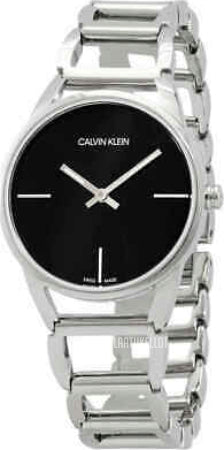 Calvin Klein Stately Black Dial Silver Steel Strap Watch for Women - K3G23121 Buy Now By Calvin Klein