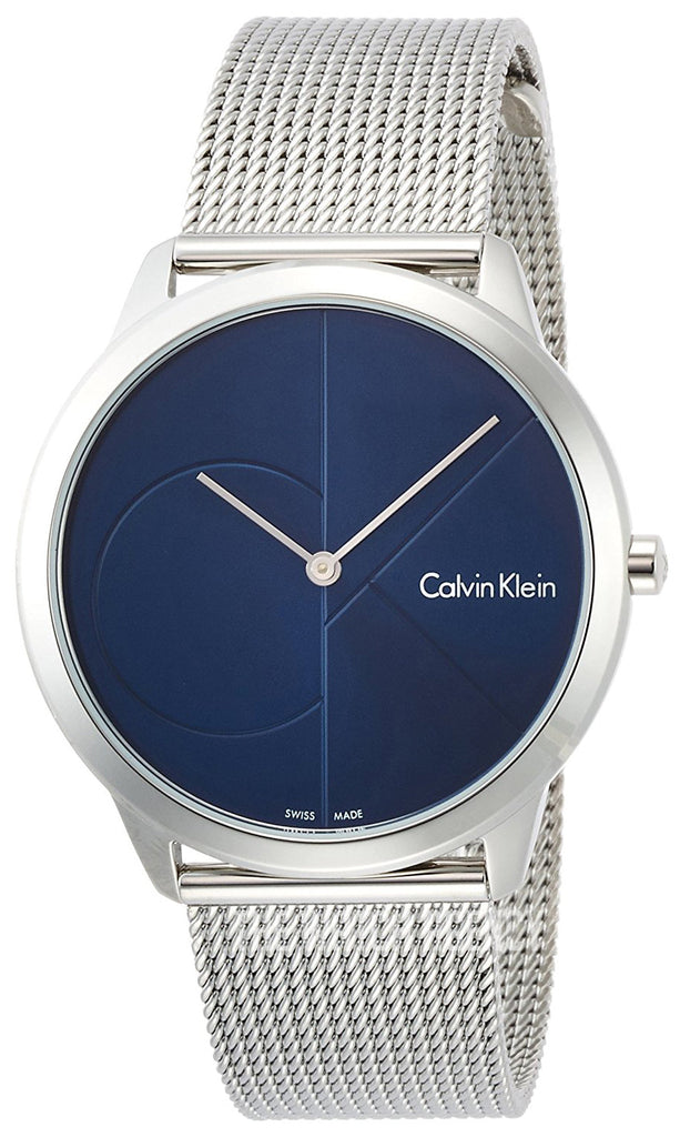 Calvin Klein Minimal Blue Dial Silver Mesh Bracelet Watch for Men - K3M2112N Buy Now By Calvin Klein