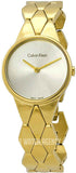 Calvin Klein Snake Silver Dial Yellow Gold Steel Strap Watch For Women - K6E23546 Buy Now By Calvin Klein