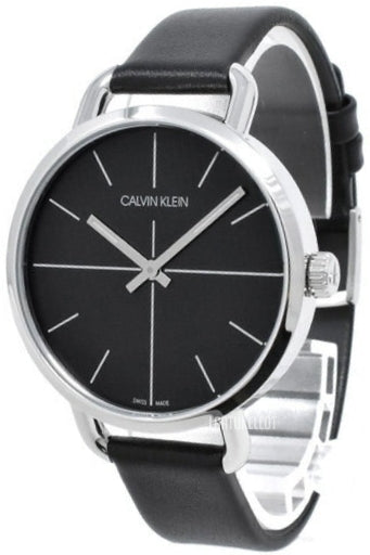 Calvin Klein Even Black Dial Black Leather Strap Watch for Women - K7B231C1 Buy Now By Calvin Klein