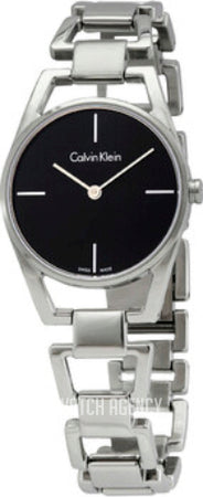 Calvin Klein Dainty Black Dial Silver Steel Strap Watch for Women - K7L23141 Buy Now By Calvin Klein