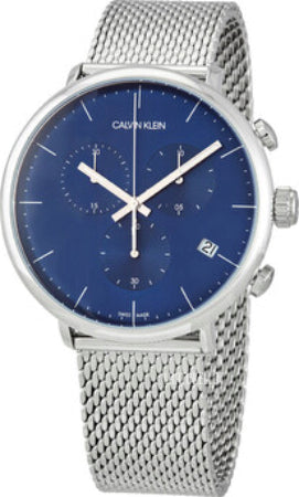Calvin Klein High Noon Chronograph Blue Dial Silver Mesh Bracelet Watch for Men - K8M2712N Buy Now By Calvin Klein
