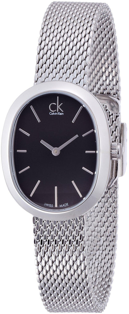 Calvin Klein Incentive Black Dial Silver Mesh Bracelet Watch for Women - K3P23121 Buy Now By Calvin Klein