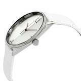 Calvin Klein Accent Silver Dial White Leather Strap Watch for Men - K2Y2X1KW Buy Now By Calvin Klein