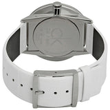 Calvin Klein Accent Silver Dial White Leather Strap Watch for Men - K2Y2X1KW Buy Now By Calvin Klein