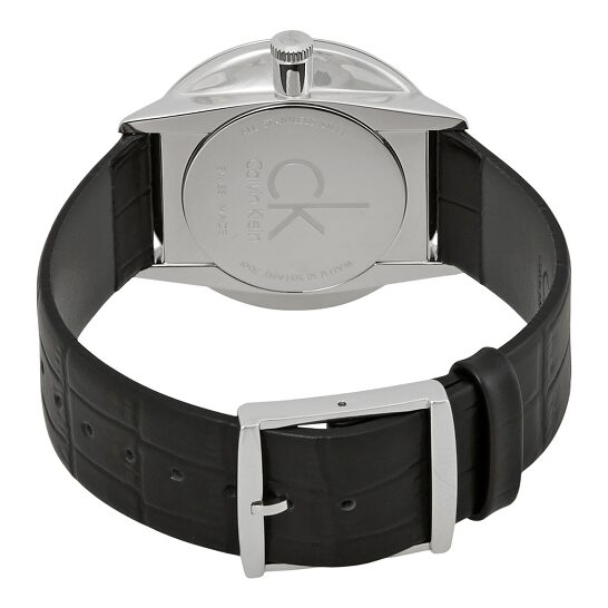 Calvin Klein Accent Black Dial Black Leather Strap Watch for Men - K2Y2X1C3 Buy Now By Calvin Klein