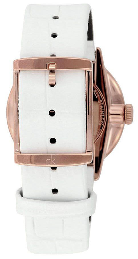 Calvin Klein Accent Silver Dial White Leather Strap Watch for Women - K2Y236K6 Buy Now By Calvin Klein