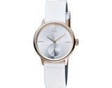 Calvin Klein Accent Silver Dial White Leather Strap Watch for Women - K2Y236K6 Buy Now By Calvin Klein