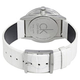 Calvin Klein Accent Silver Dial White Leather Strap Watch for Women - K2Y211K6 Buy Now By Calvin Klein