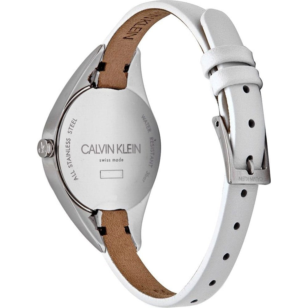 Calvin Klein Rebel White Dial White Leather Strap Watch for Women - K8P231L6 Buy Now By Calvin Klein