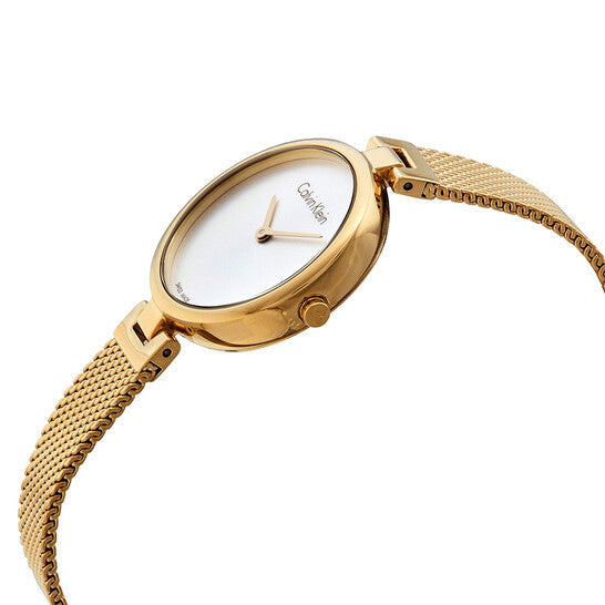 Calvin Klein Authentic White Dial Rose Gold Mesh Bracelet Watch for Women - K8G23526 Buy Now By Calvin Klein