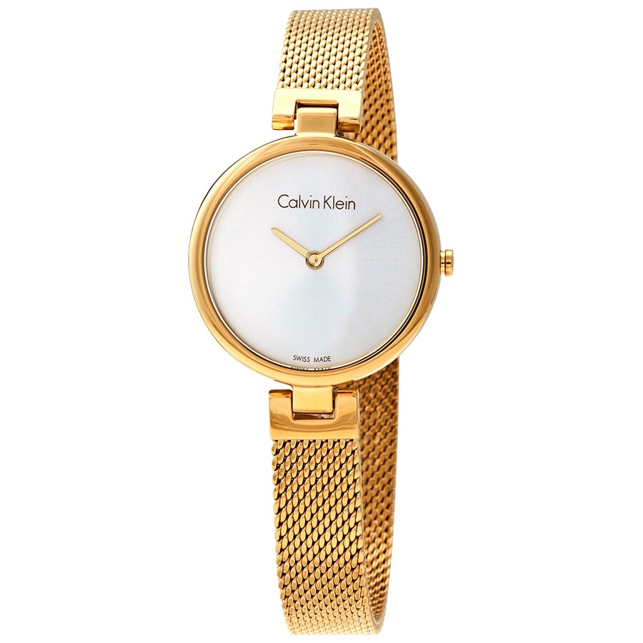 Calvin Klein Authentic White Dial Rose Gold Mesh Bracelet Watch for Women - K8G23526 Buy Now By Calvin Klein