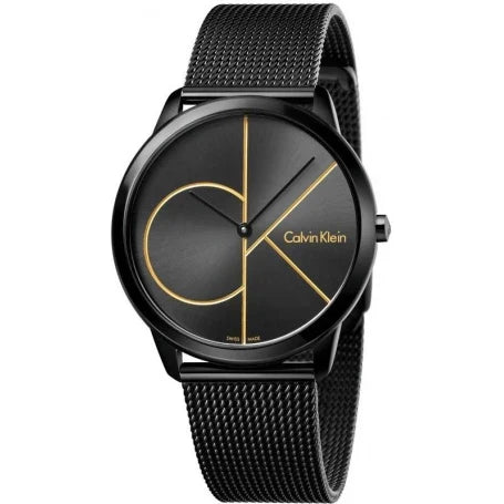 Calvin Klein Minimal Black Dial Black Mesh Bracelet Watch for Men - K3M214X1 Buy Now By Calvin Klein